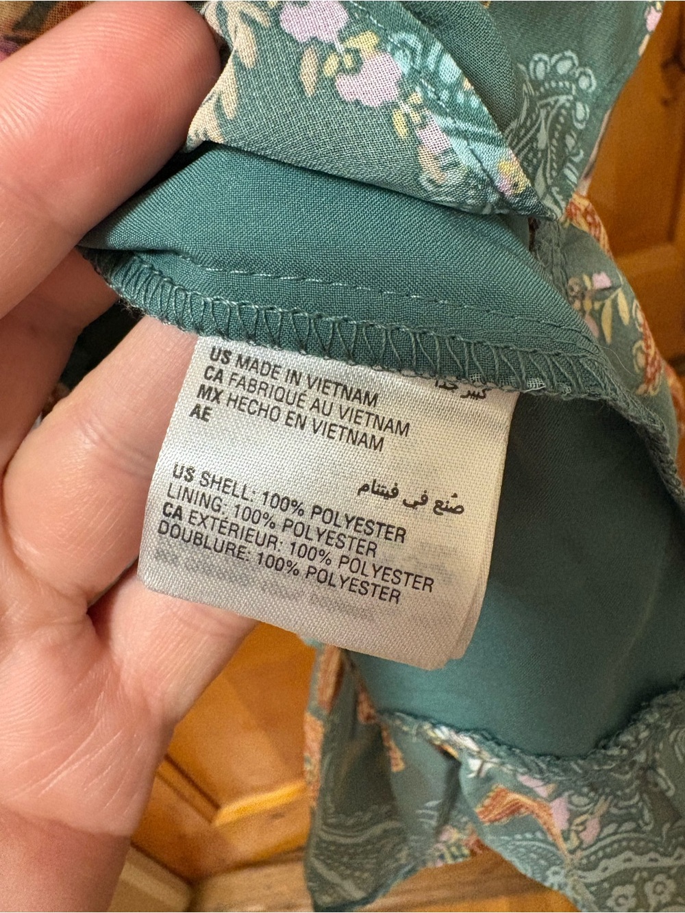 Bar III Green Paisley & Floral Wrap Mini Dress - Picture 4 of 4